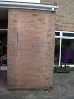 Brickwork about to be removed to make way for new door and lintel